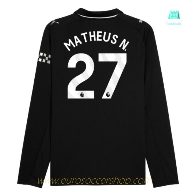 2025-2026 Man City Long Sleeve Away Shirt (Matheus N. 27)