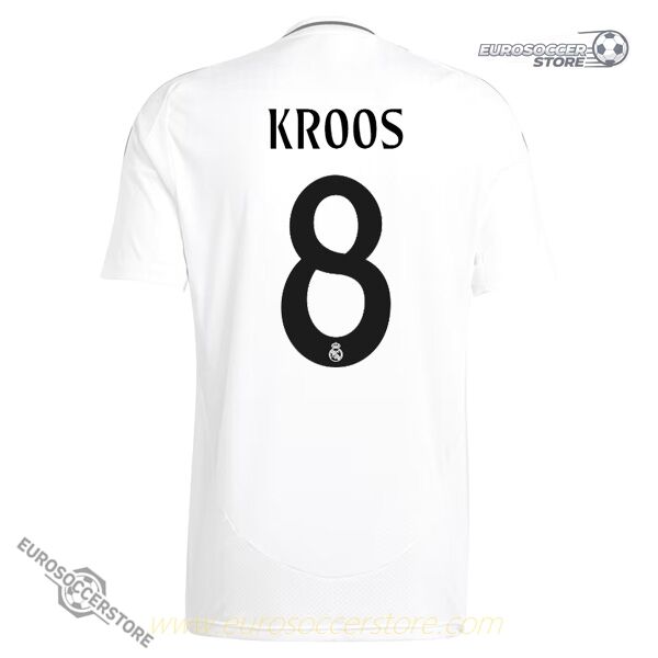 Real Madrid's 24-25 Home Jersey featuring KROOS with the number 8