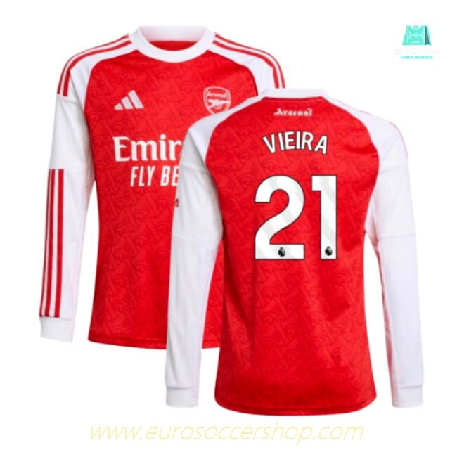 2025-2026 Arsenal Long Sleeve Home Shirt (Kids) (Vieira 21)