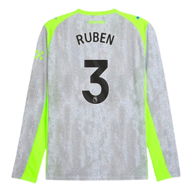 Man City Authentic 2025-2026 Man City Long Sleeve Third Shirt (Rube...
