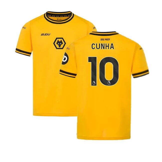 Kids Genuine 2024-2025 Wolves Premier League Home Jersey (Cunha 10)