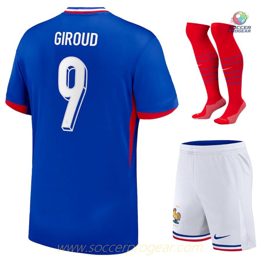 France Team 2024/25 Collection Giroud Kids Football Shirt Set Team Jersey