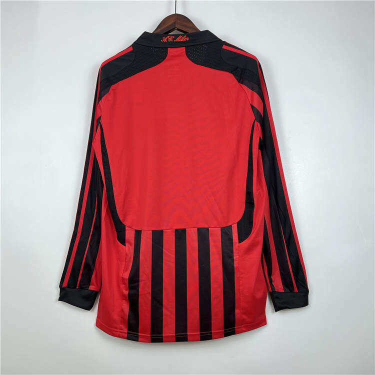 AC Milan 0708 Home Retro Long Sleeve Shirt - Official Replica 8825
