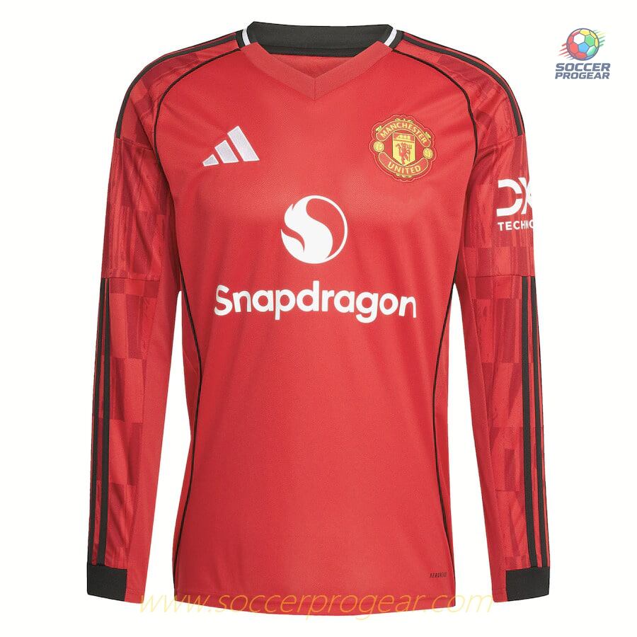 Manchester United Home Soccer Shirt 2025-2026 Season Long Sleeve Version