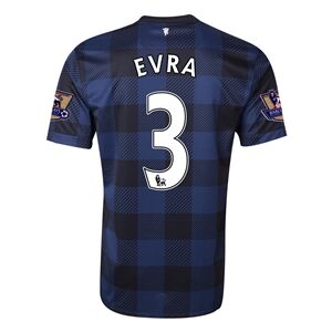 13-14 Manchester United 3 EVRA Away Black Jersey Shirt - Official
