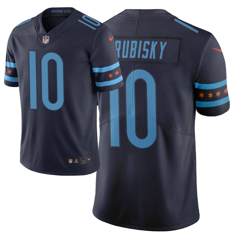 Cheap Chicago #10 Mitchell Trubisky Navy City Edition Limited NFL