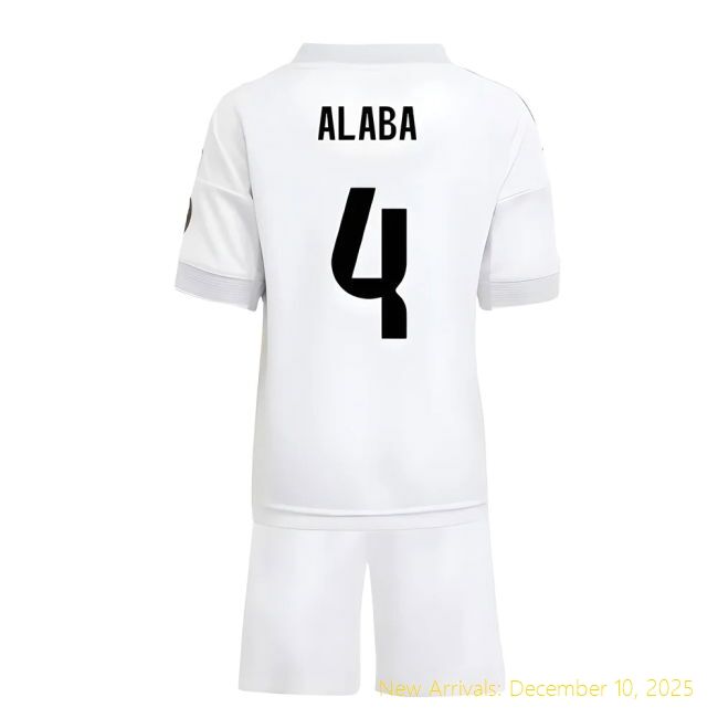 2025-2026 Real Madrid RM Performance Home Mini Kit (Alaba 4) - Euro ...