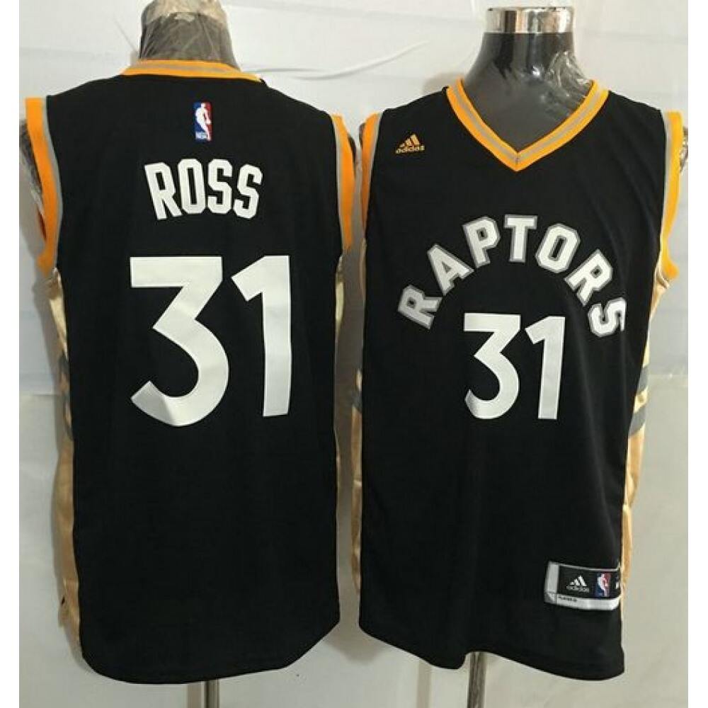 Raptors #31 Terrence Ross Black/Gold Stitched NBA Jersey