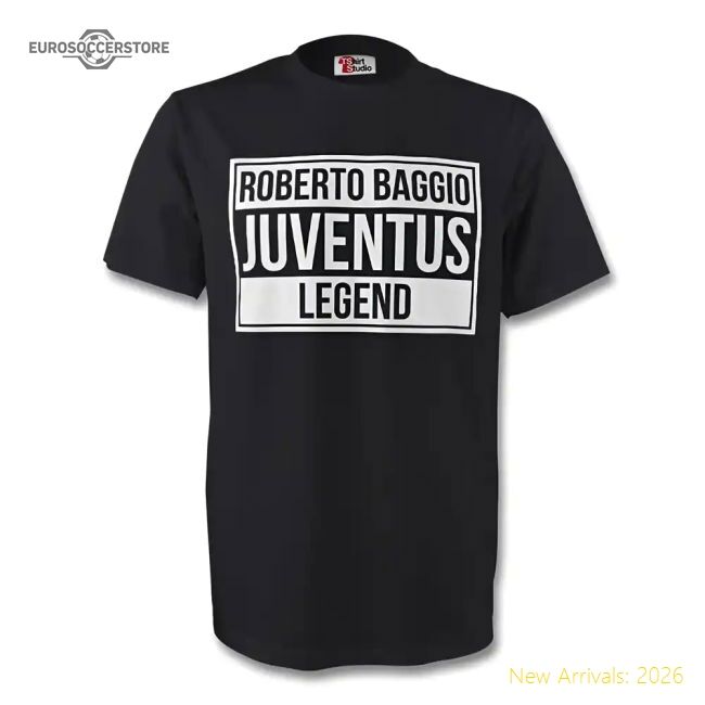 Premium Fan-Favorite Roberto Baggio Juventus Legend Tee (Black)