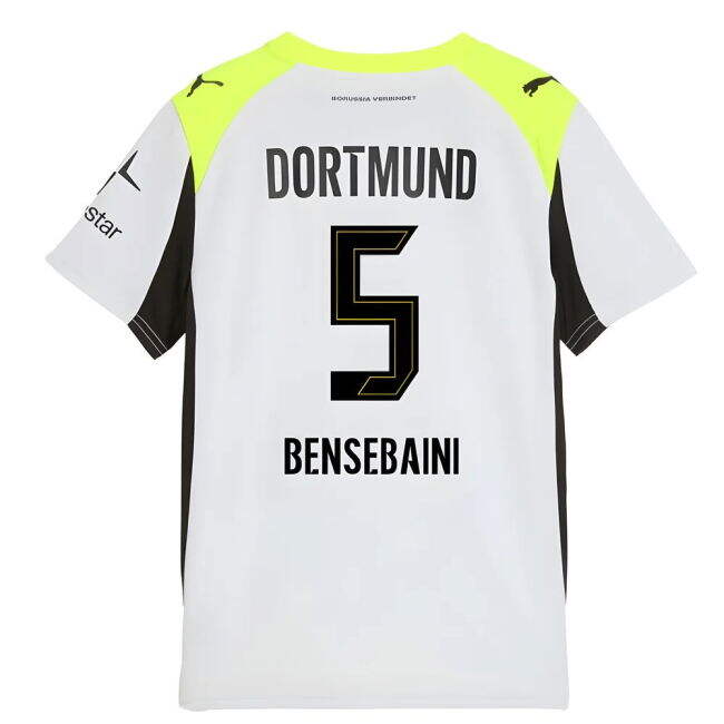 Kids Bensebaini 5 Professional Borussia Dortmund 2025-2026 Away Shirt