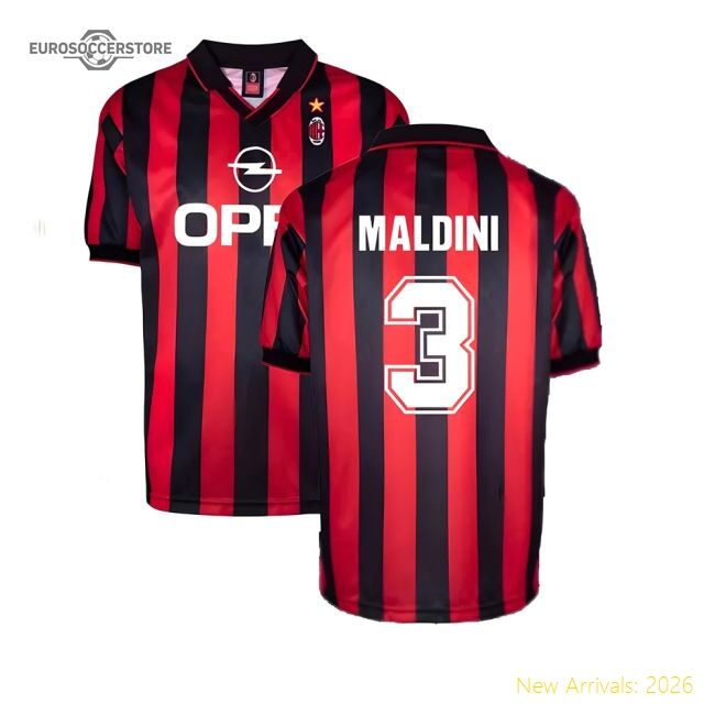 Top-grade Ac Milan 1996 Home Retro Shirt (maldini 3) - Premium Collection