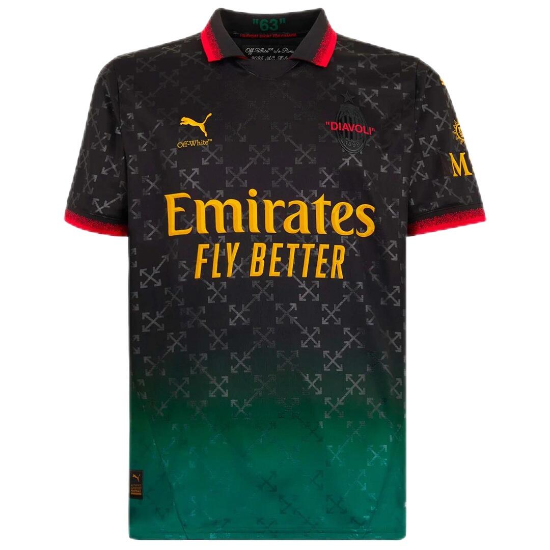AC Milan X Off-White Shirt 2025 - Black - Official Replica 10033