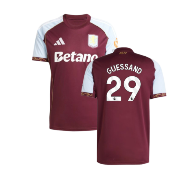 Rare 2025-2026 Aston Villa Home Match Jersey Elite Guessand 29 Ad#644