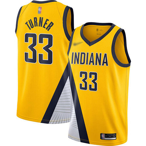 Nike Indiana Pacers #33 Myles Turner Gold NBA Swingman Statement Edition 2019/2020 Jersey Mens