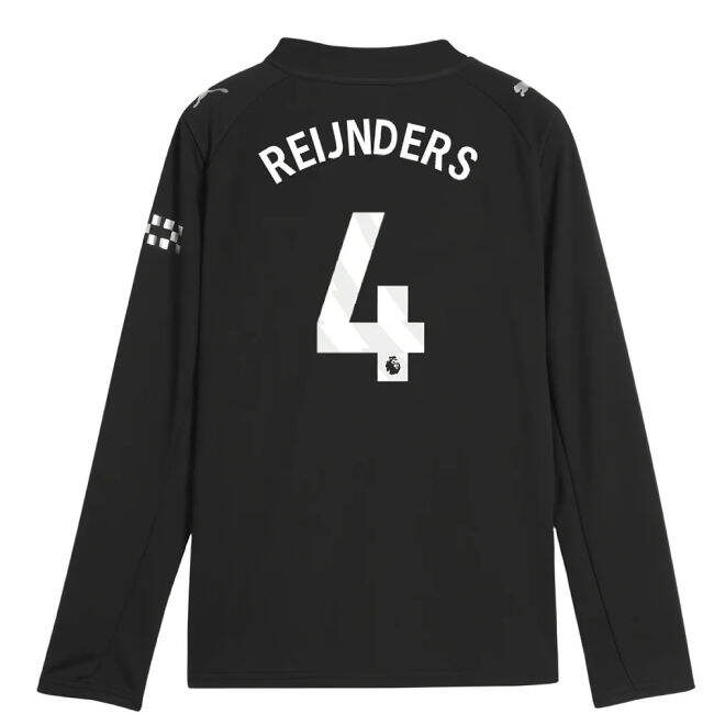True Football Man City Long Sleeve Away Shirt Kids Reijnders #4 To...