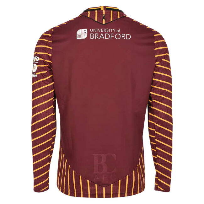 Bradford City Long Sleeve official style Home Shirt 2025-2026 (Adult