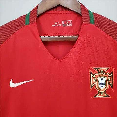 Authentic 2016 Portugal Jersey Home Euro With Retro Design - Golden