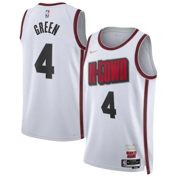 All-Star Jalen Green HOU Basketball Jersey - White - Licensed Product