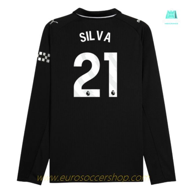 2025-2026 Man City Long Sleeve Away Shirt (Silva 21)