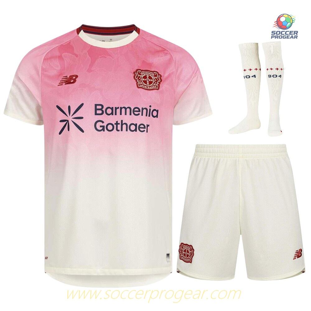 Leverkusen Away Kids Edition Soccer Uniform Team Jersey 2025-2026 Season