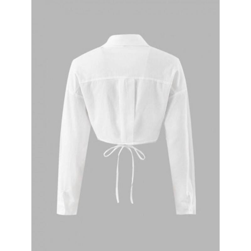 Drop Shoulder Midriff Flossing Crop Shirt JV5510