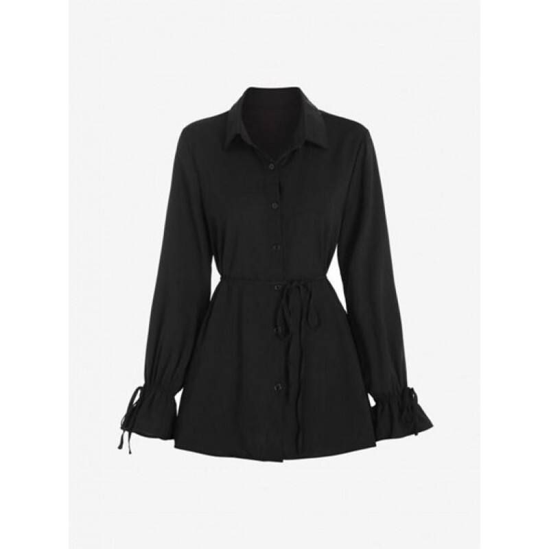 Belted Poet Sleeve Shirt ZZ4272