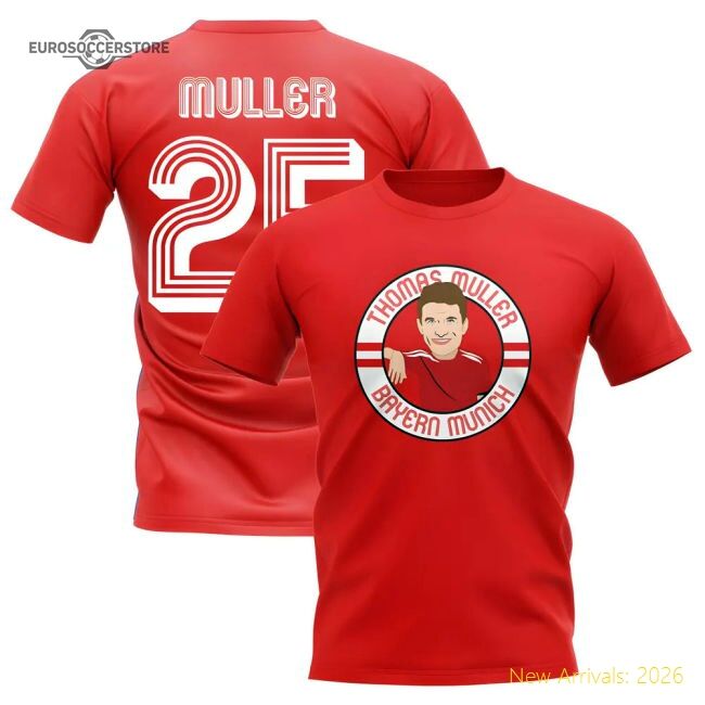 Premium Thomas Muller Bayern Munich Illustration T-shirt (red)