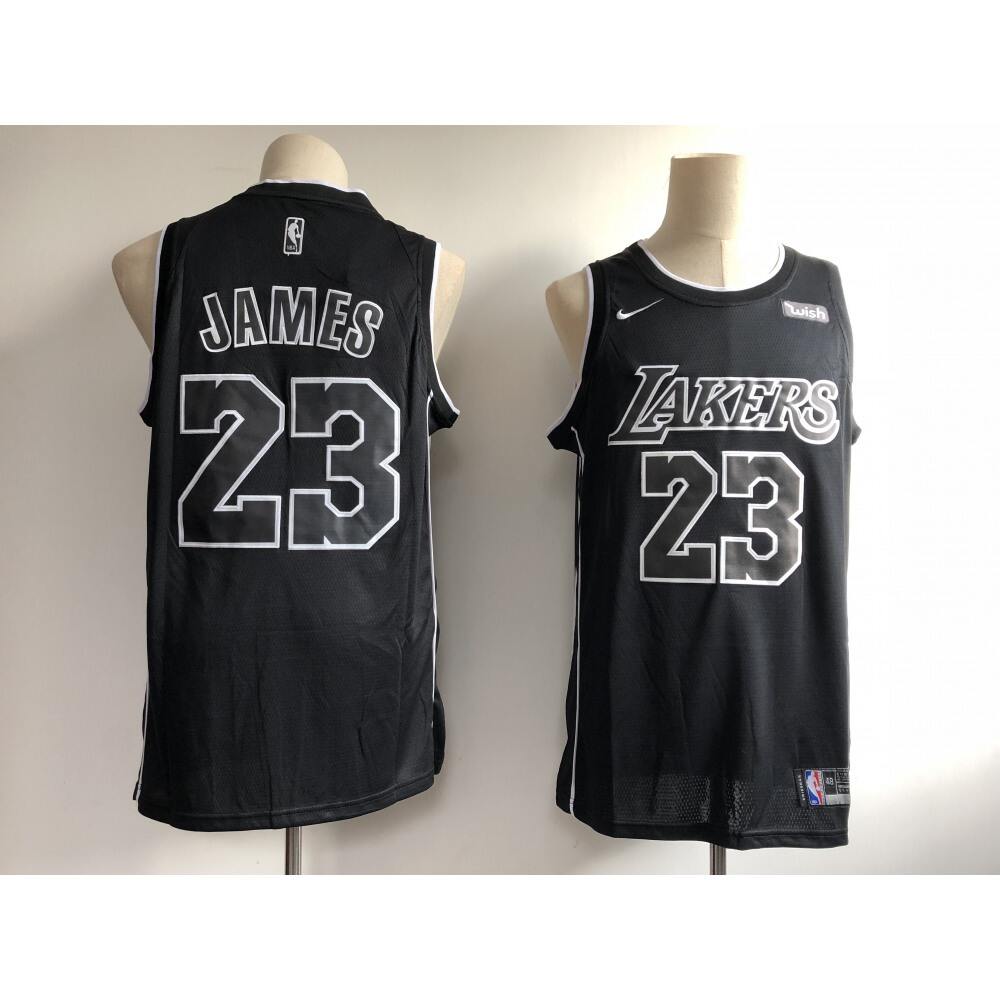 Men's Los Angeles Lakers #23 LeBron James Black 2018/19 Edition Swingman Stitched NBA Jersey