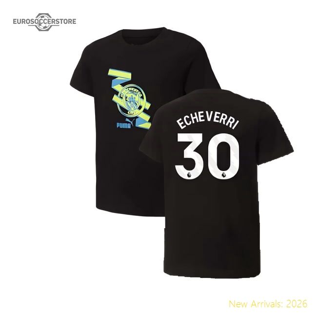 Official 2024-2025 Man City Ftblculture Tee (black) - Kids (echeverri