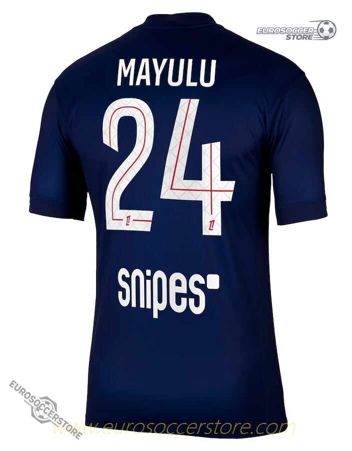 Mayulu's 24 Home Jersey for PSG in the 25-26 Season