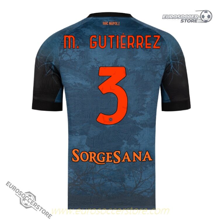 Napoli Halloween Edition M. GUTIÉRREZ Number 3 Football Jersey 25-26 Season
