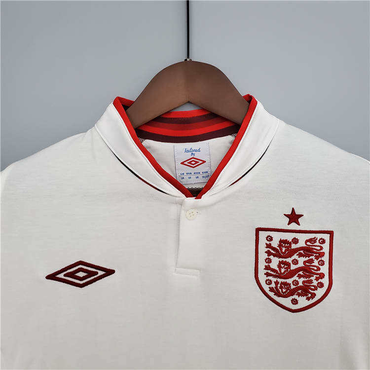 2012 England Home White Retro Soccer Jersey Football Shirt - Official