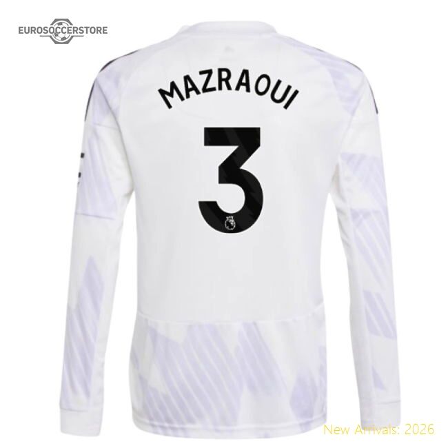 Premium 2025-2026 Man Utd Long Sleeve Away Shirt (kids) (mazraoui 3