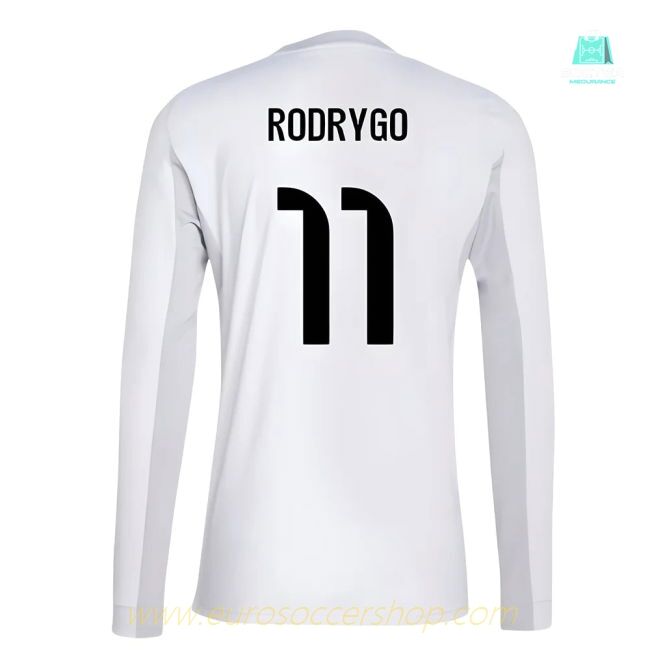 2025-2026 Real Madrid Long Sleeve Home Shirt (Rodrygo 11)