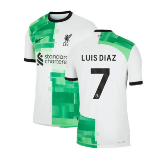 Luis Diaz 7 New Liverpool Away Soccer Jersey 2023-2024