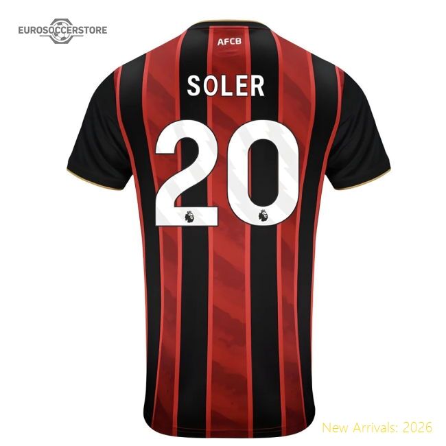2025-2026 Bournemouth Home Champion-quality Jersey Soler Fabric