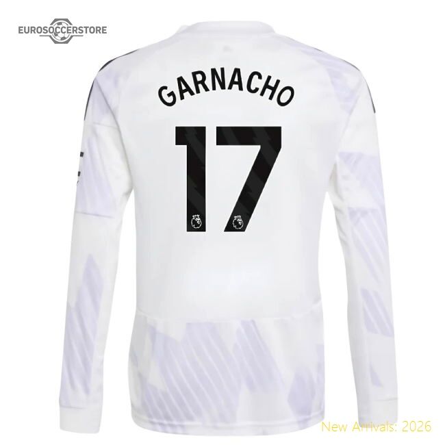 Authentic 2025-2026 Man Utd Long Sleeve Away Shirt (kids) (garnacho