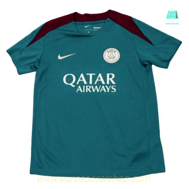 2024-2025 PSG Strike Dri-Fit Training Shirt (Teal) - Kids (Ronaldinho 10)
