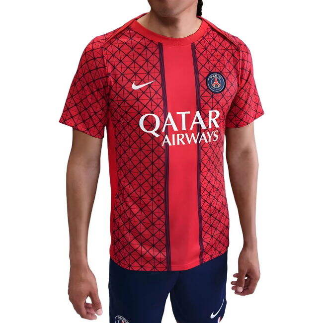2025-2026 PSG Academy Pro Away Pre Match Shirt (Red)