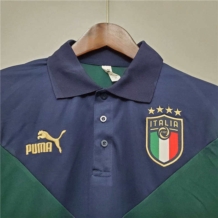 Euro 2020 Italy 20-21 NavyGreen Polo Shirt - Official Replica 15281