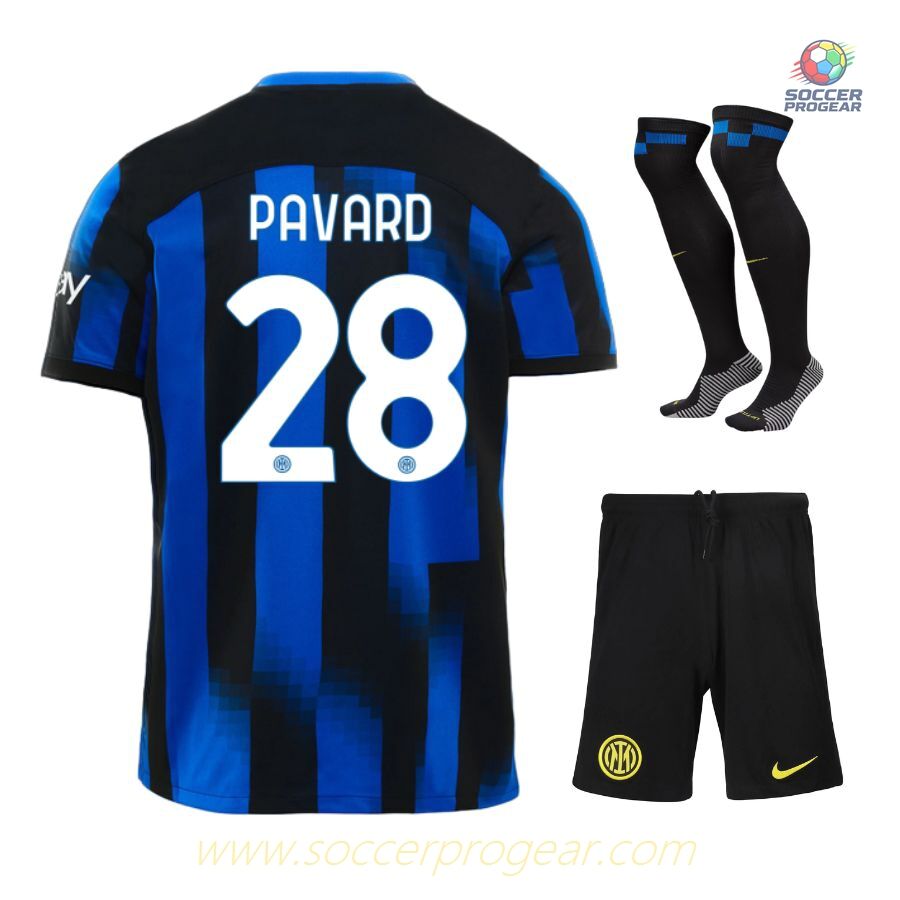 INTER MILAN Calcio Serie A HOME CHILDREN'S SHIRT KIT 2023 2024 PAVARD