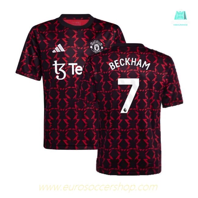 2024-2025 Man Utd Pre-Match Shirt (Black) - Kids (Beckham 7)