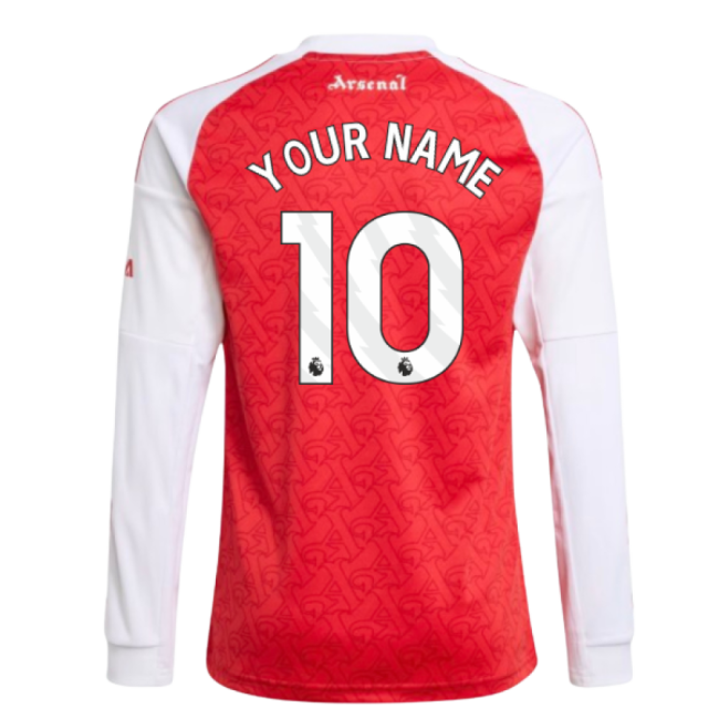 2025-2026 Arsenal Long Sleeve Home Shirt (Kids) (Your Name)