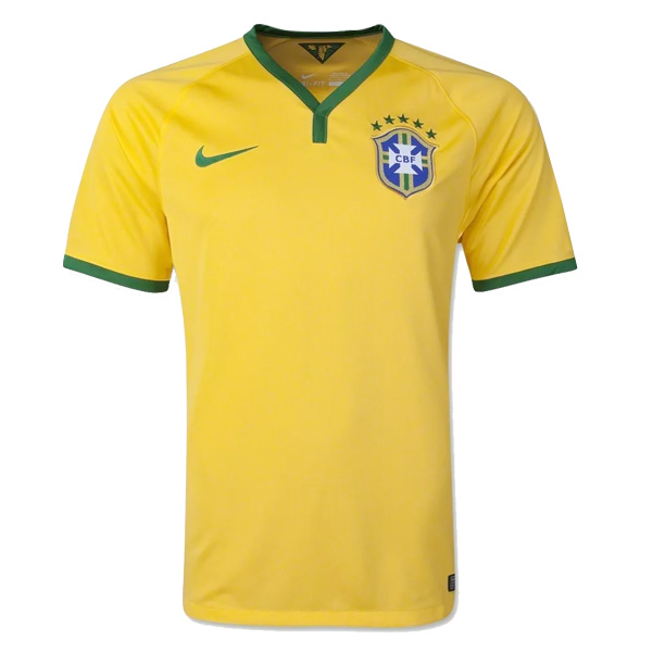 High Quality Professional Grade 2014 BRAZIL RETRO HOME SHIRT