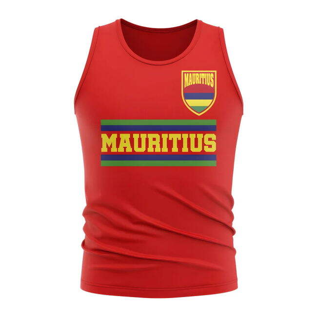 Mauritius Core Football Country Sleeveless Tee (Red)