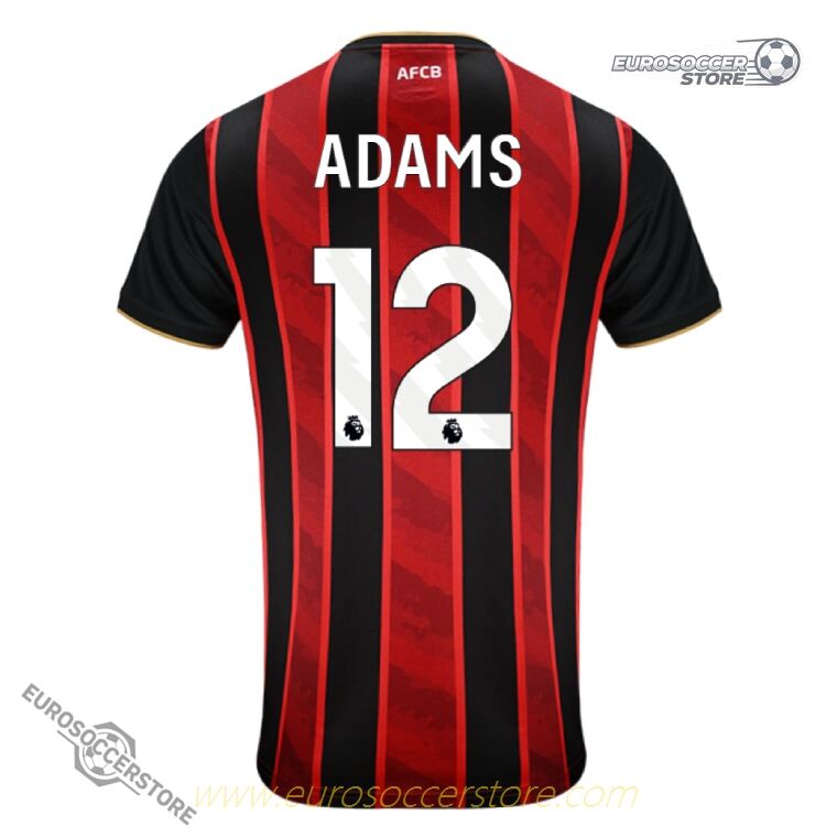 Bournemouth 25-26 Season Home Jersey with ADAMS 12 Printing