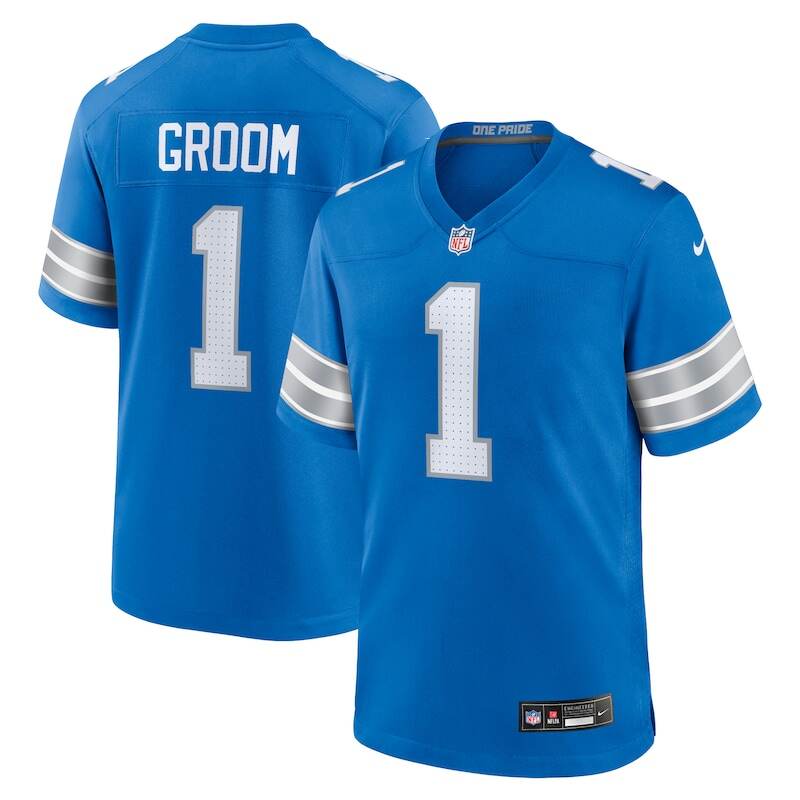 None Number 1 Groom DET Lions Budget-Friendly Replica Jersey