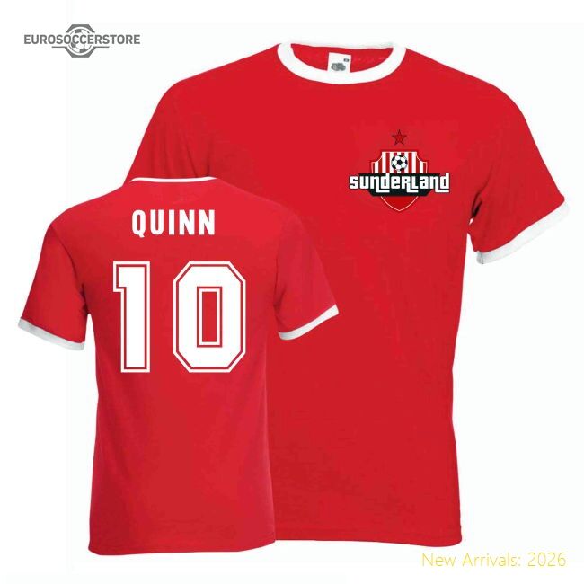 Niall Quinn Sunderland Ringer Tee (red) - Authentic Design