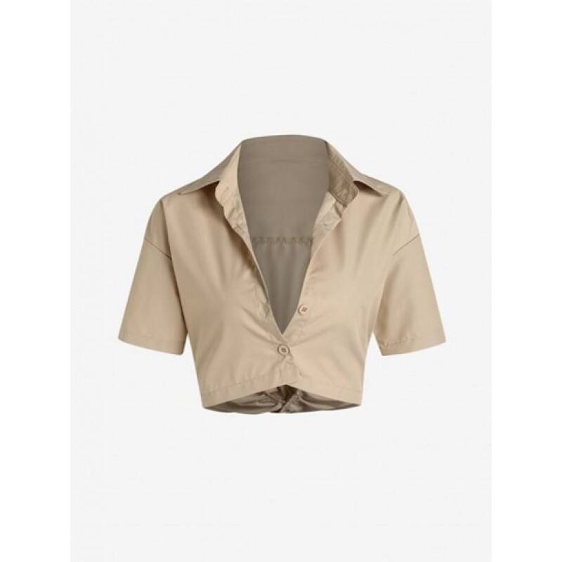 Drop Shoulder Crop Shirt WU6564