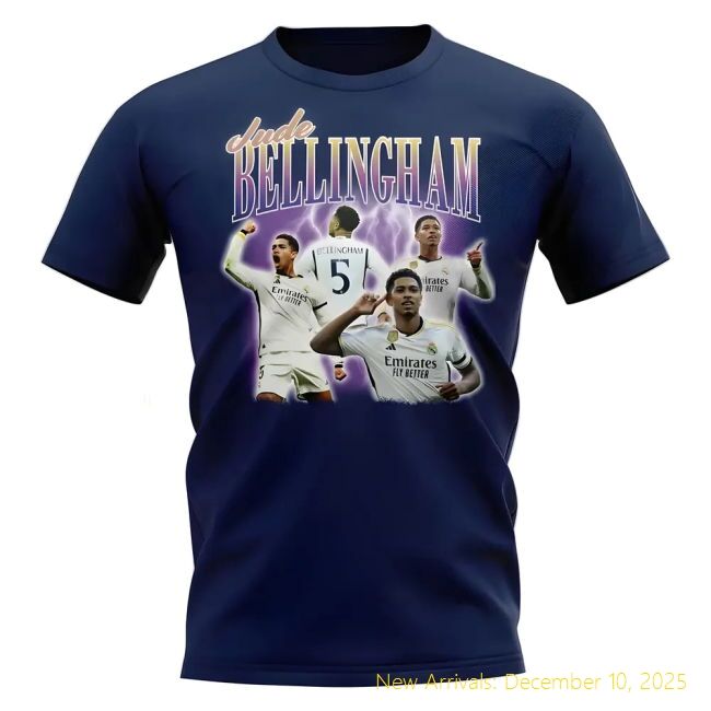 RM Jude Bellingham Real Madrid Bootleg T-Premium Quality Shirt (Navy)